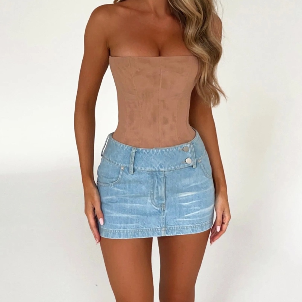 NIKKIE MINI SKIRT BLUE DENIM